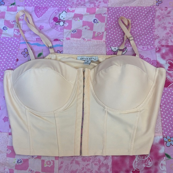 Tops - Cream Soft Yellow Corset Top